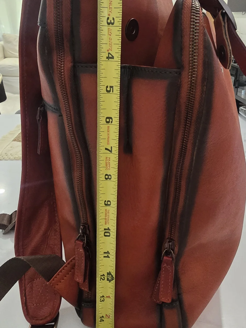 NEW Leather Backpack Vintage Red Brown Unisex 15x11.5